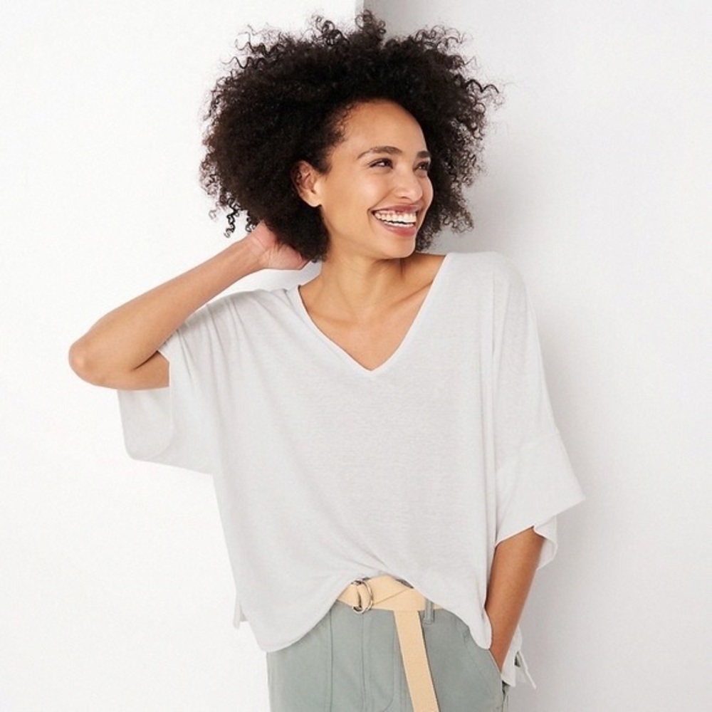 White XXL Polyester Blend Top